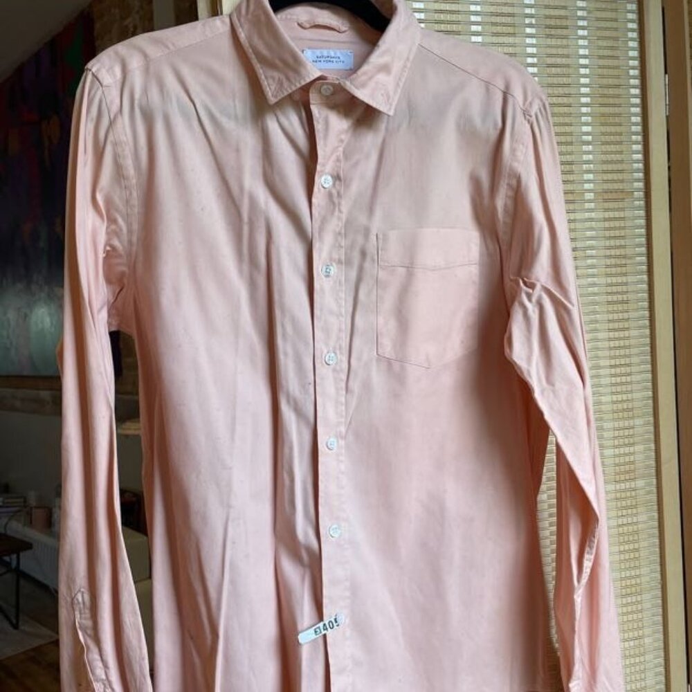 Saturdays NYC Men’s Button-Up Shirt in Salmon Color